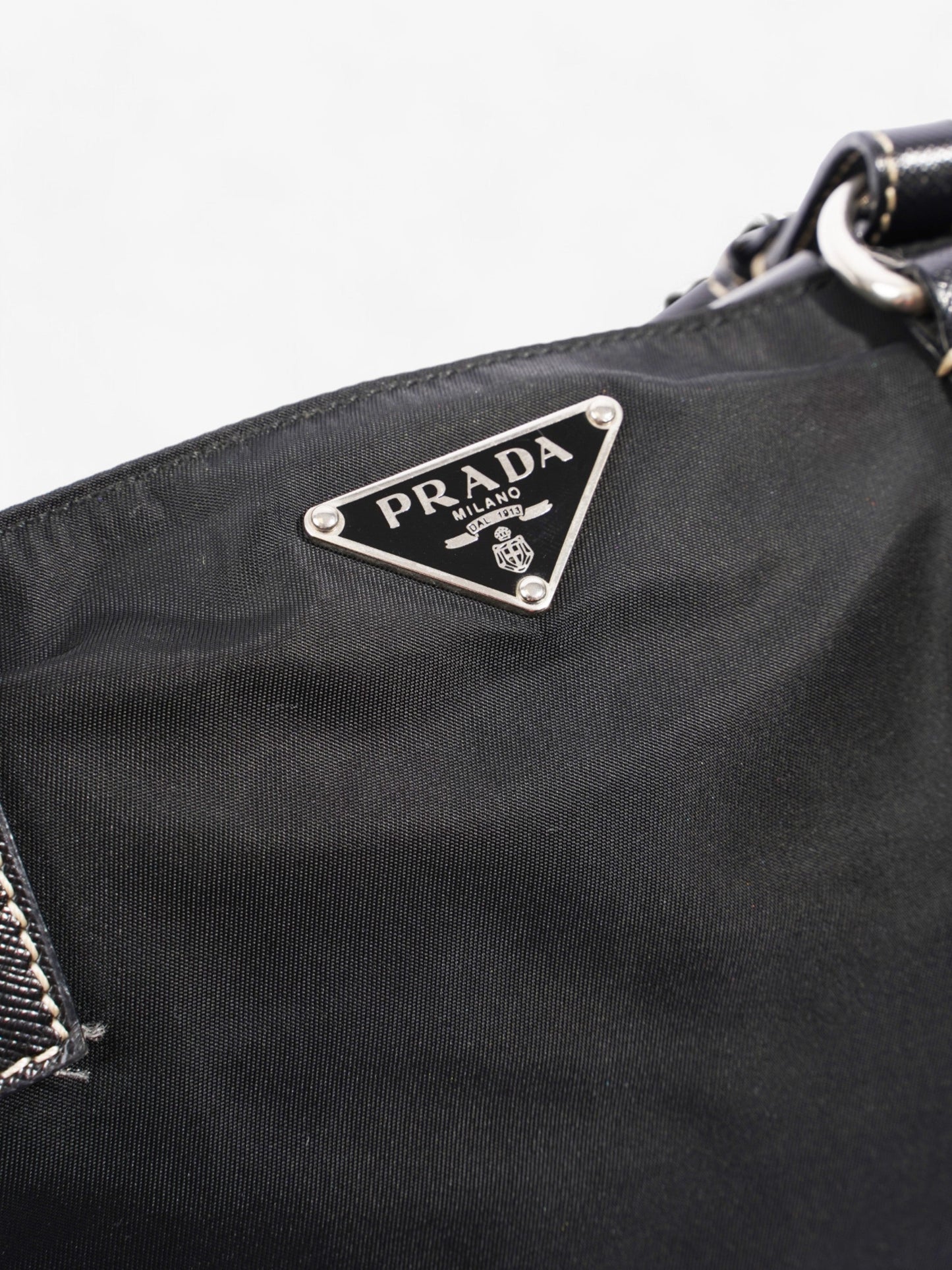 Prada Shopping Handle Double Zip Black Re Nylon