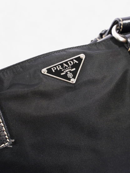 Prada Shopping Handle Double Zip Black Re Nylon