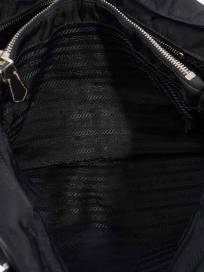 Prada Shopping Handle Double Zip Black Re Nylon