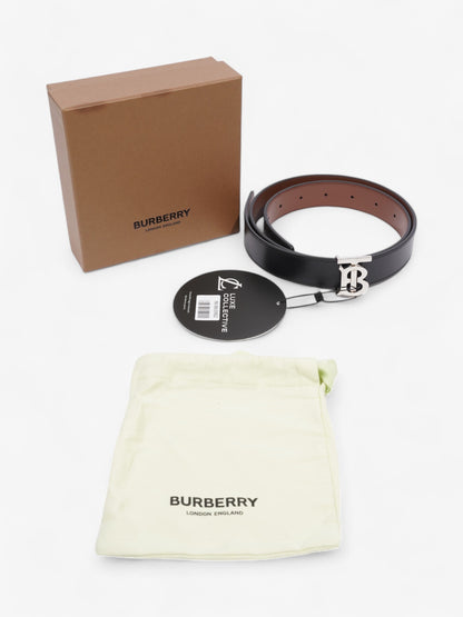 Burberry TB Reversible Belt Black / Silver / Brown Leather Small - 107cm