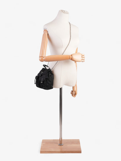 Prada Vela Backpack Black Nylon Mini