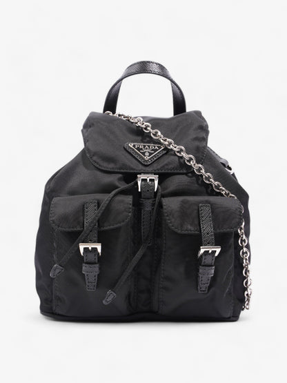 Prada Vela Backpack Black Nylon Mini