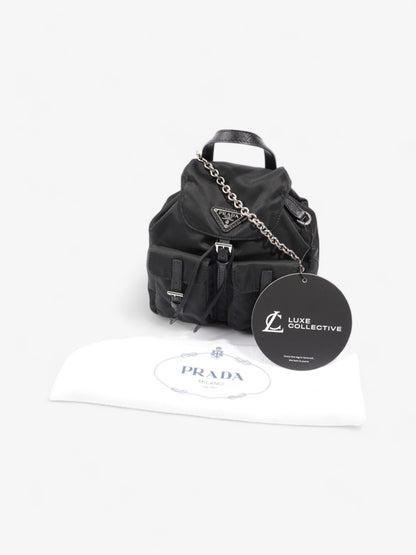 Prada Vela Backpack Black Nylon Mini