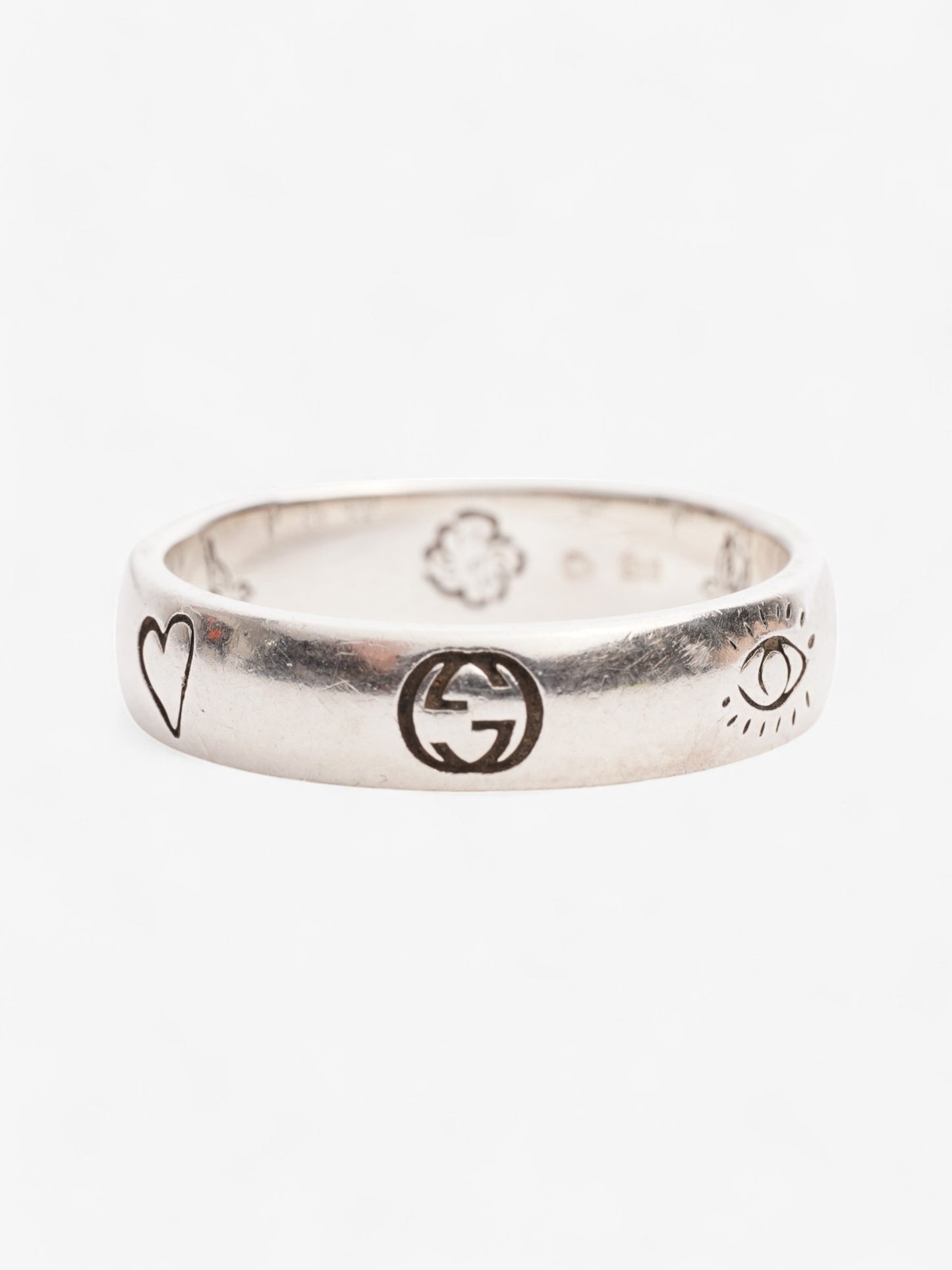 Gucci Blind for Love Ring Silver Silver Sterling 18 (58mm)