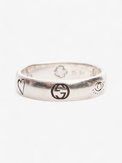 Gucci Blind for Love Ring Silver Silver Sterling 18 (58mm)