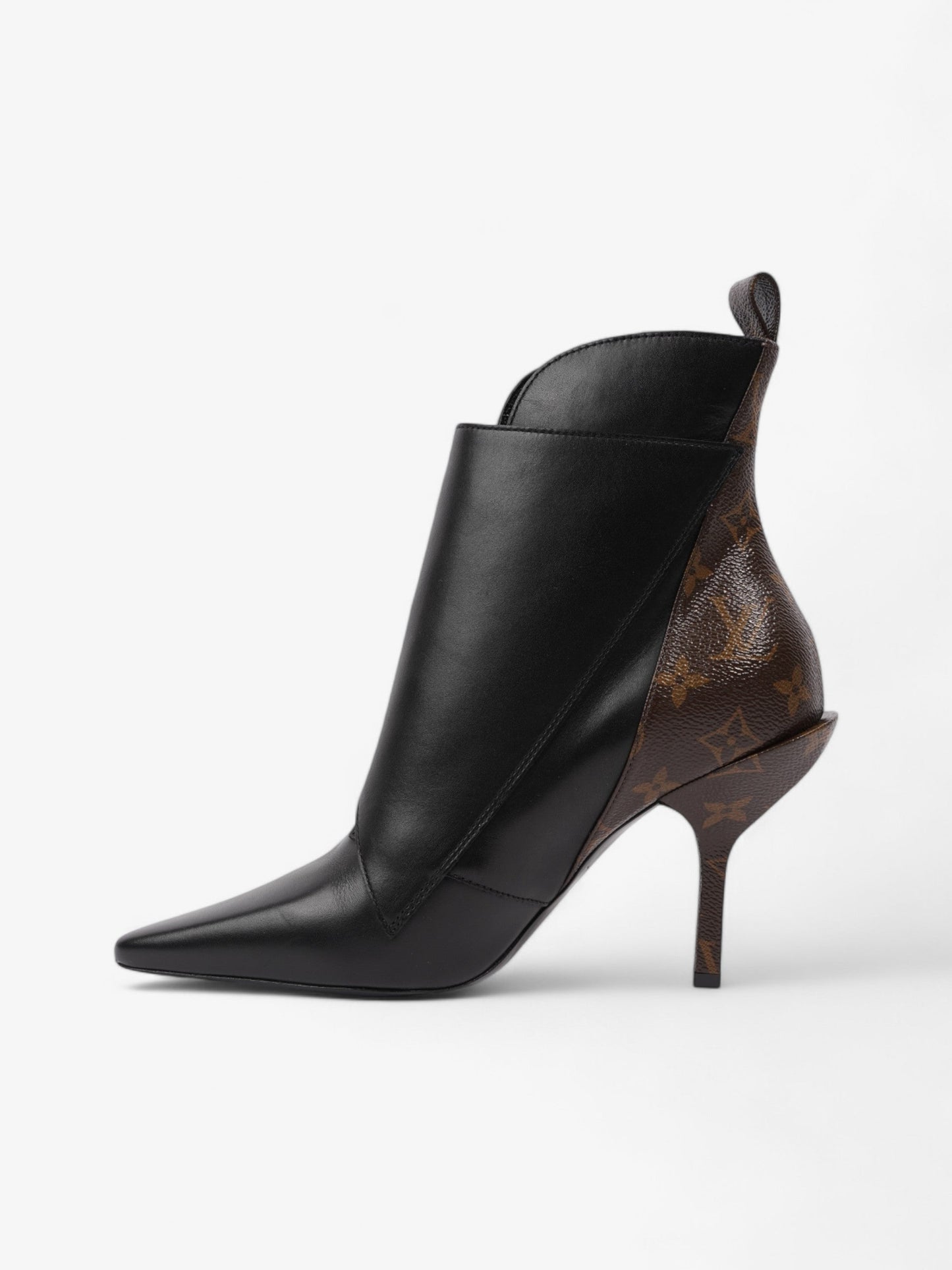 Louis Vuitton Janet Ankle Boots 80 Black / Brown Monogram Leather EU 39 UK 6