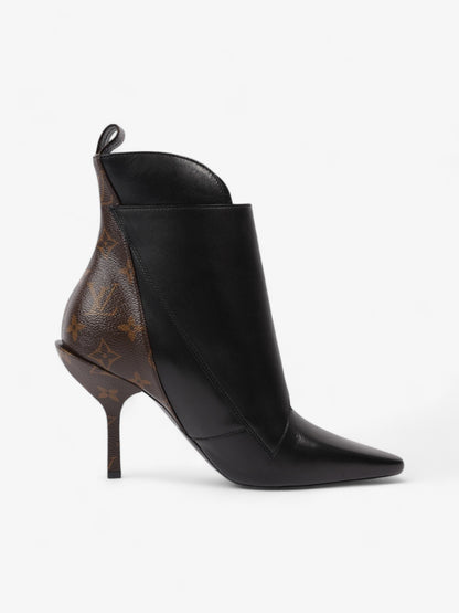 Louis Vuitton Janet Ankle Boots 80 Black / Brown Monogram Leather EU 39 UK 6
