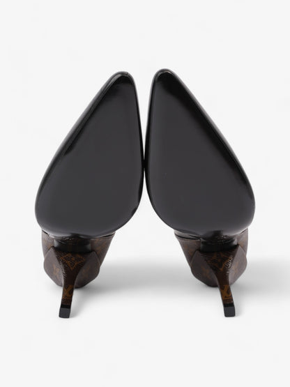 Louis Vuitton Janet Ankle Boots 80 Black / Brown Monogram Leather EU 39 UK 6