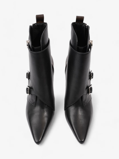 Louis Vuitton Janet Ankle Boots 80 Black / Brown Monogram Leather EU 39 UK 6