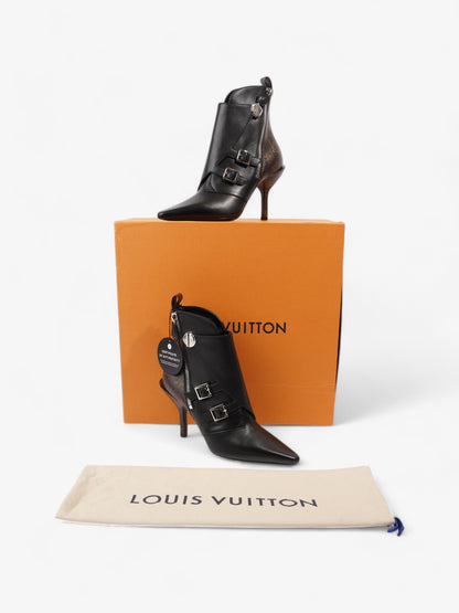 Louis Vuitton Janet Ankle Boots 80 Black / Brown Monogram Leather EU 39 UK 6