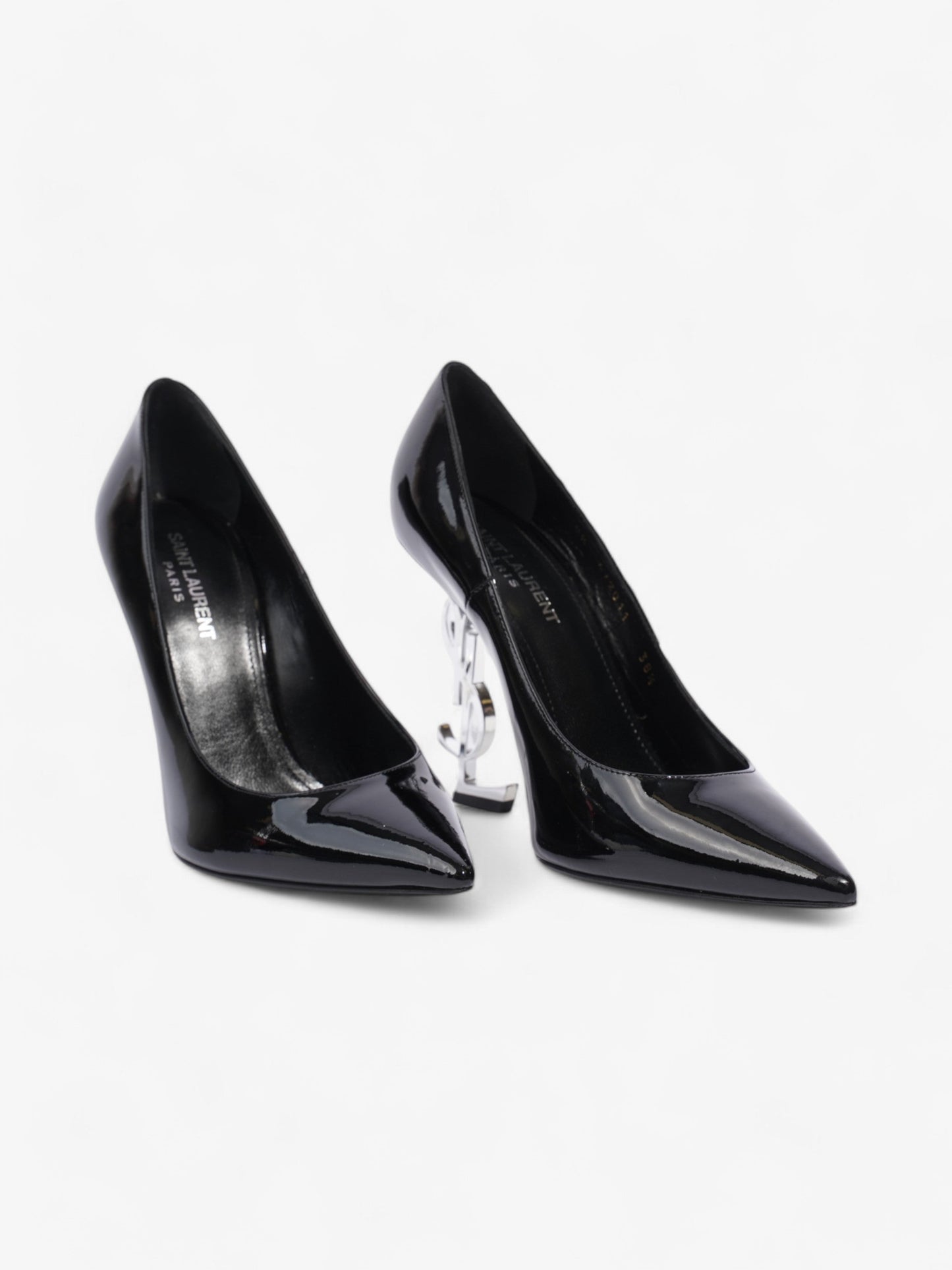 Saint Laurent Opyum Heels 110 Black Patent Leather EU 38.5 UK 5.5