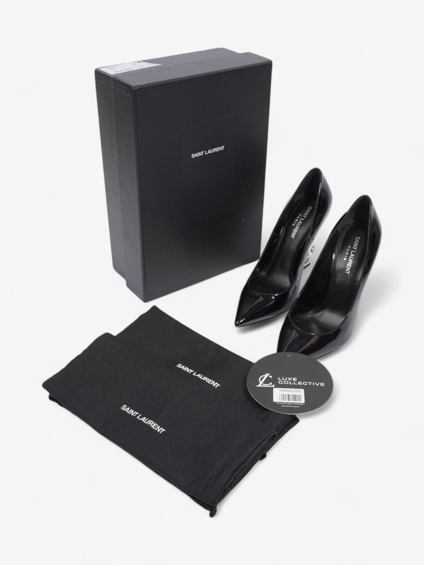 Saint Laurent Opyum Heels 110 Black Patent Leather EU 38.5 UK 5.5