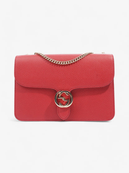 Gucci Dollar Interlocking G Red Calfskin Leather Medium