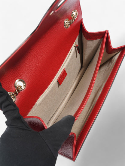 Gucci Dollar Interlocking G Red Calfskin Leather Medium