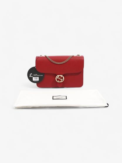 Gucci Dollar Interlocking G Red Calfskin Leather Medium