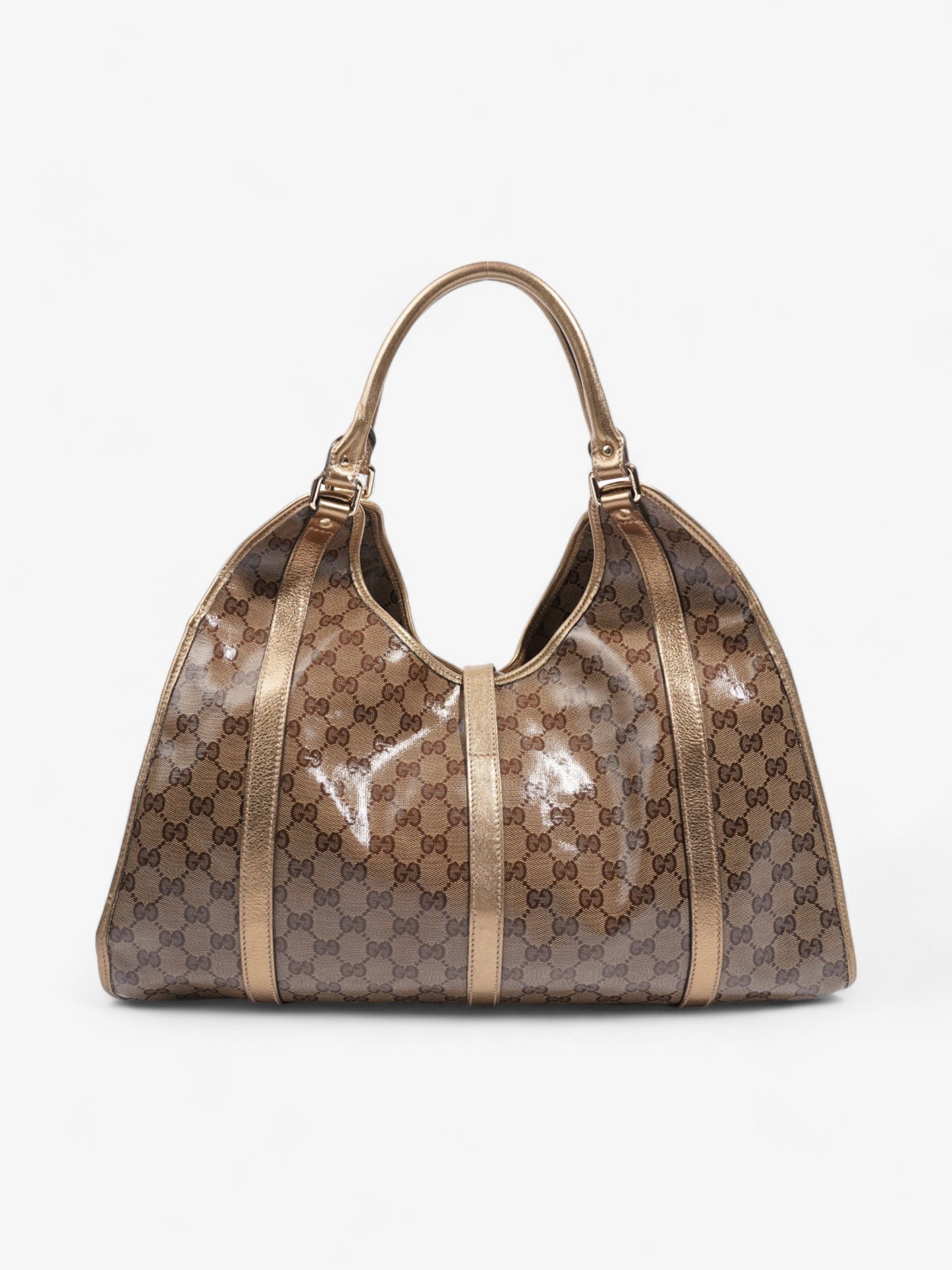Gucci Crystal Jackie  Gold GG Supreme Patent Leather
