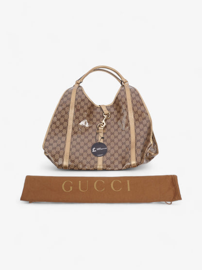 Gucci Crystal Jackie  Gold GG Supreme Patent Leather