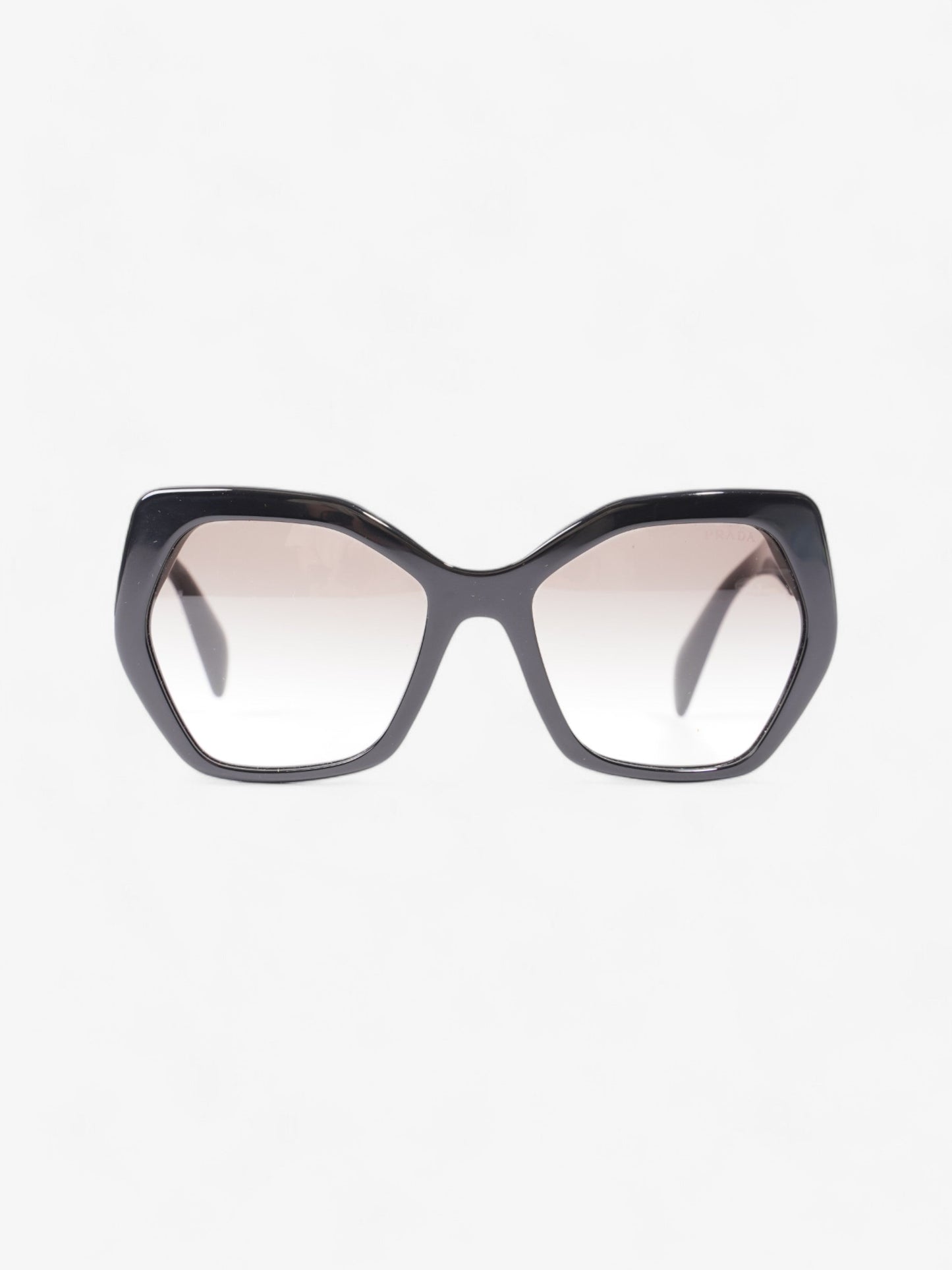 Prada Symbole Logo Irregular Sunglasses Black Acetate 135mm