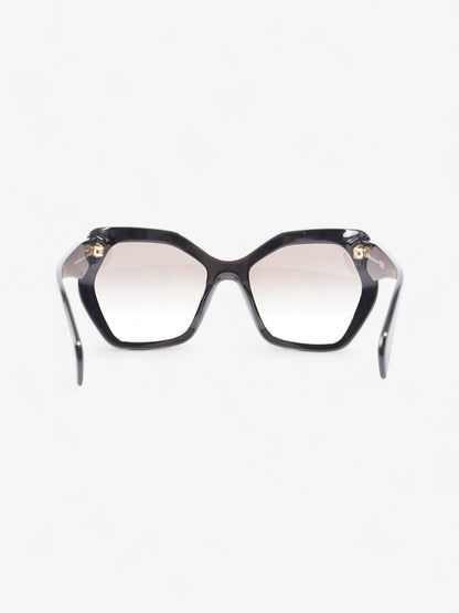Prada Symbole Logo Irregular Sunglasses Black Acetate 135mm