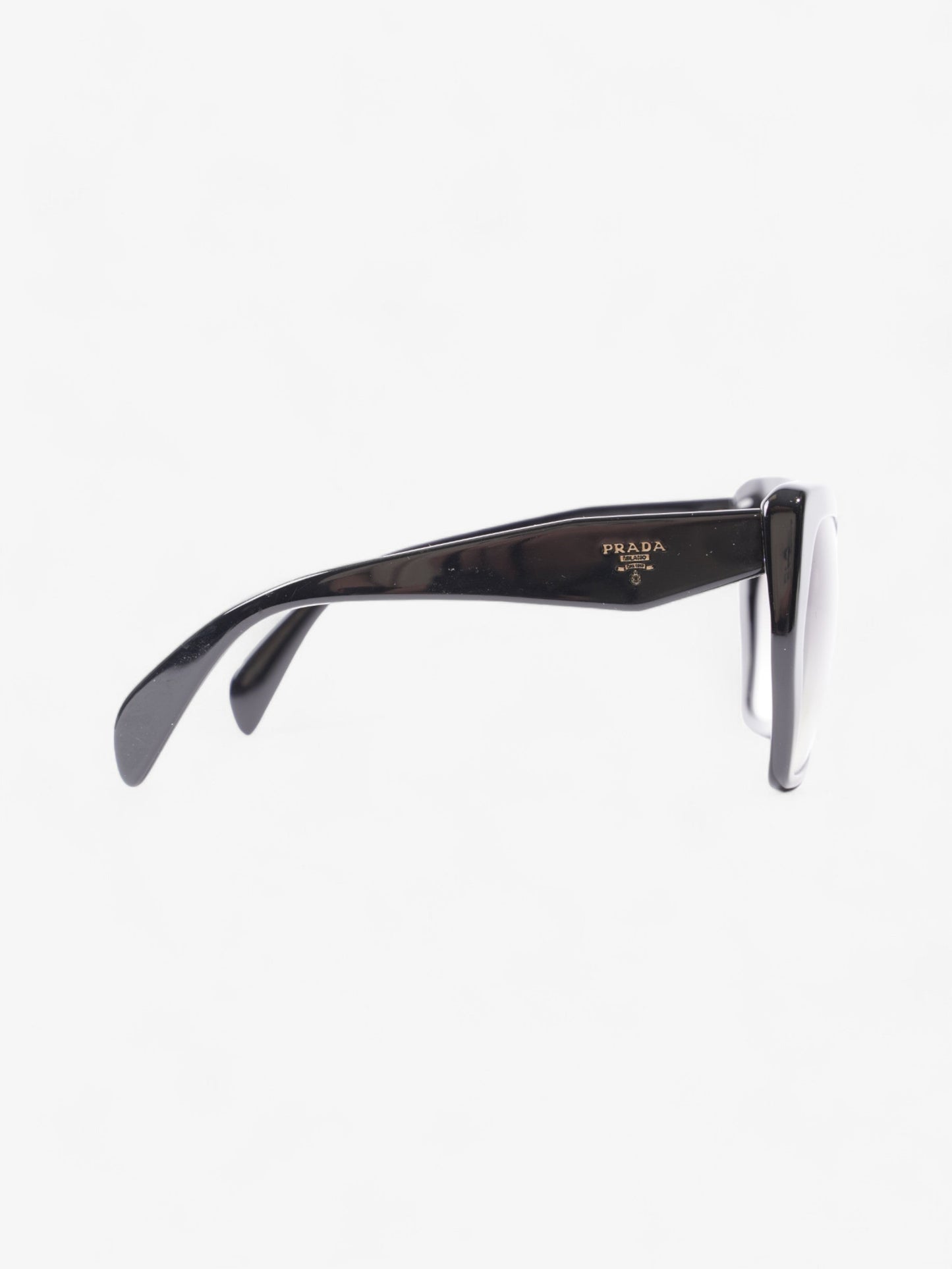Prada Symbole Logo Irregular Sunglasses Black Acetate 135mm