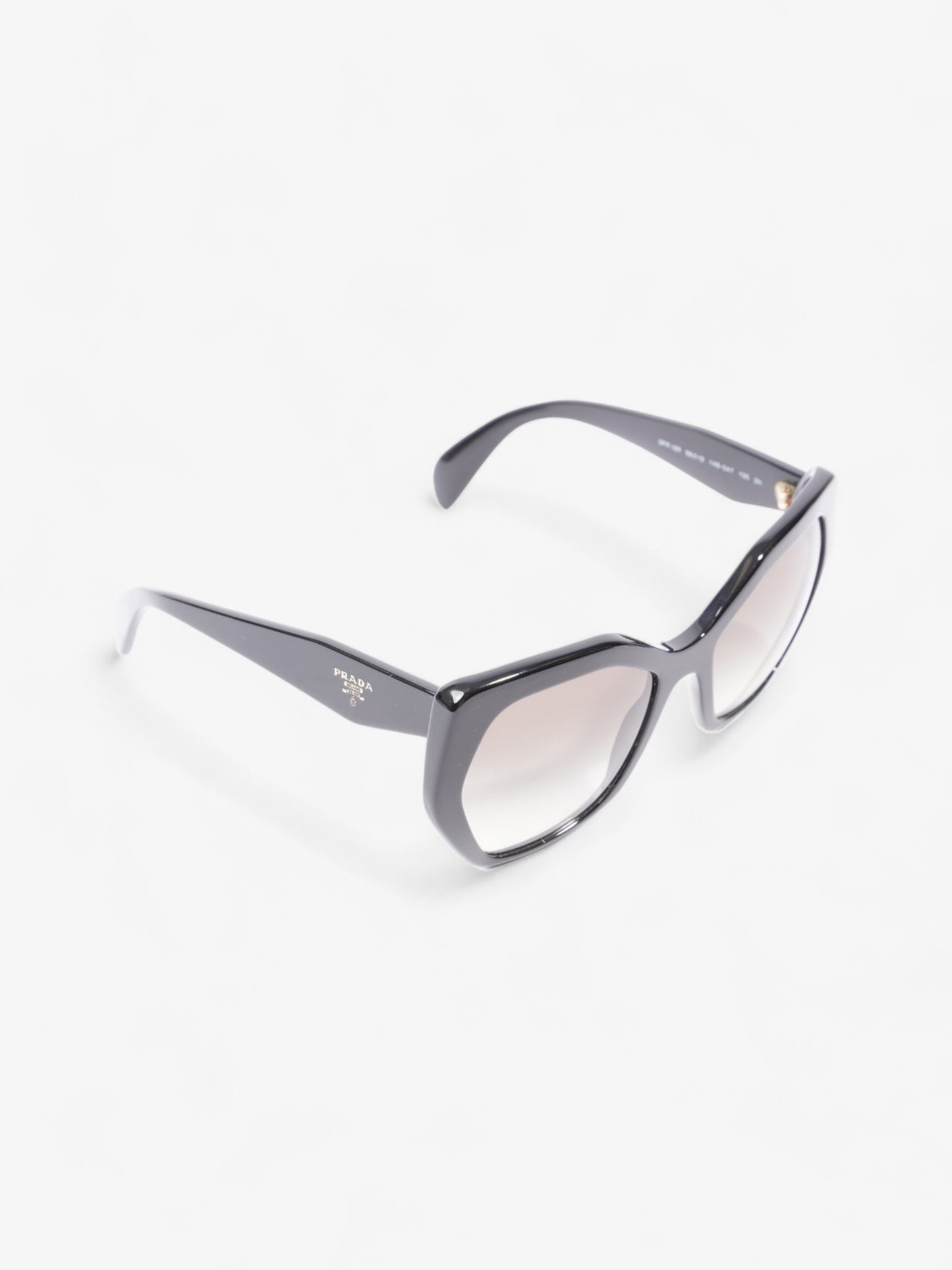 Prada Symbole Logo Irregular Sunglasses Black Acetate 135mm