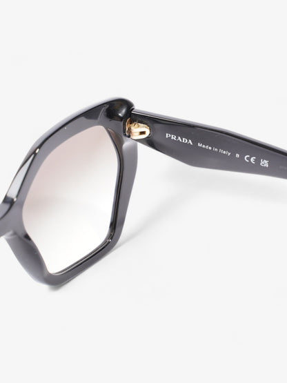 Prada Symbole Logo Irregular Sunglasses Black Acetate 135mm