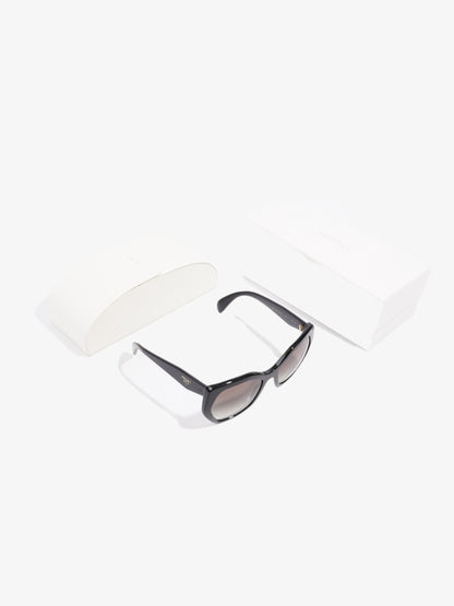 Prada Symbole Logo Irregular Sunglasses Black Acetate 135mm