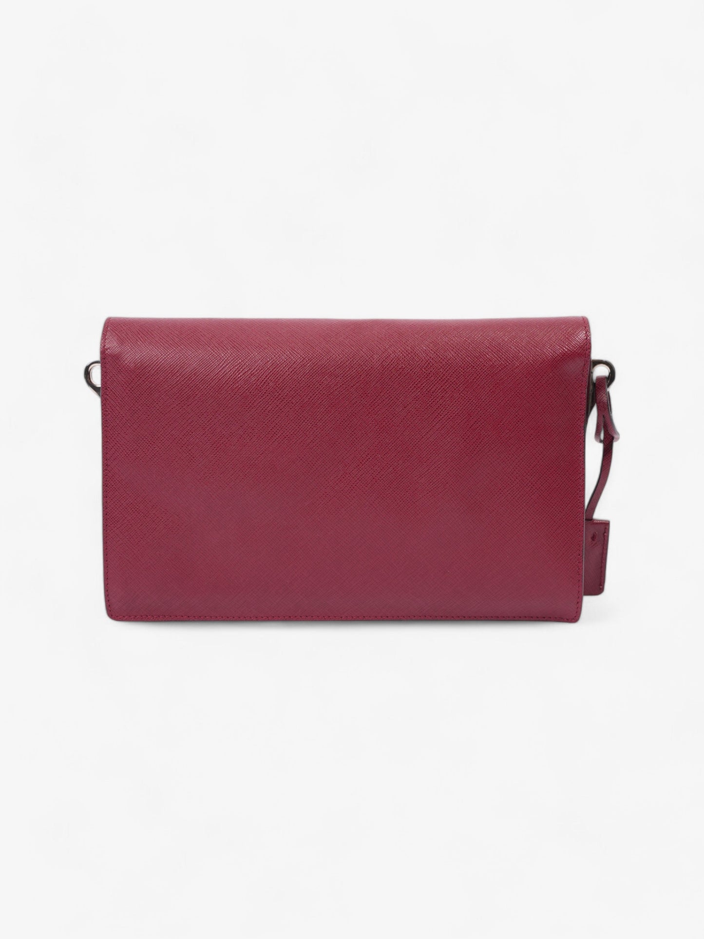 Prada Sound Two Way Bag Burgundy Saffiano Leather