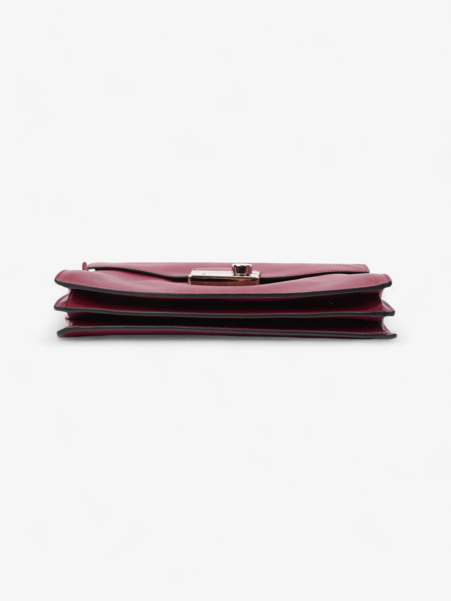 Prada Sound Two Way Bag Burgundy Saffiano Leather