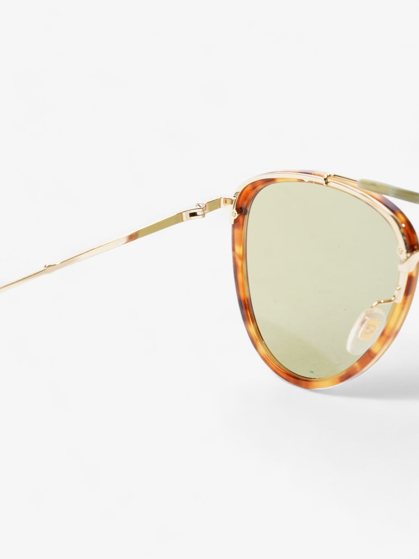 Gucci Aviator Tinted Sunglasses Tortoise  / Green Acetate 145mm