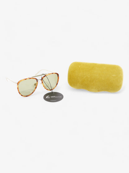 Gucci Aviator Tinted Sunglasses Tortoise  / Green Acetate 145mm