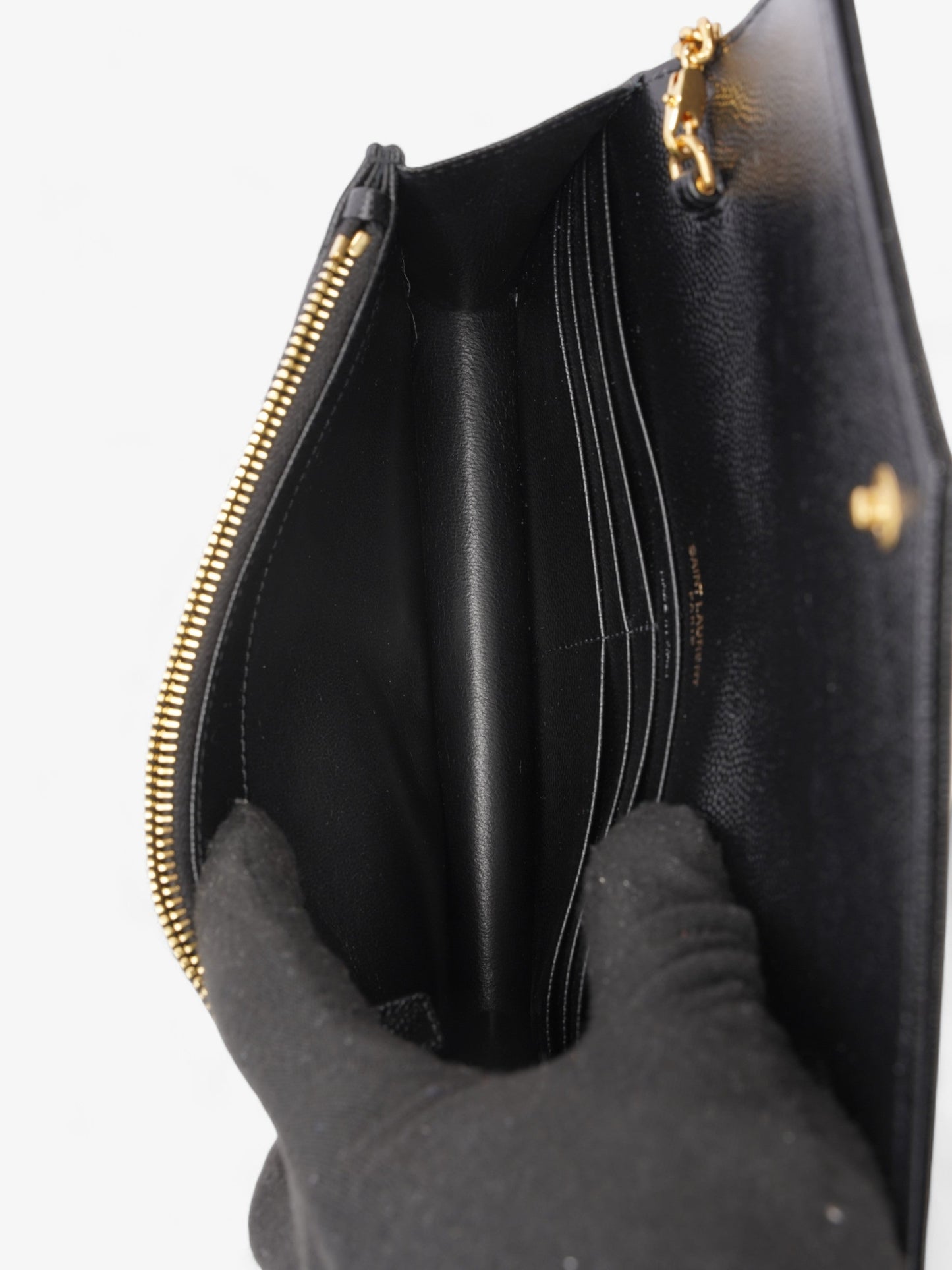 Saint Laurent Cassandra Black Matelasse Leather