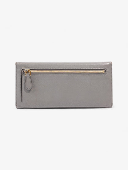 Prada Continental Wallet Grey / Gold Saffiano Leather