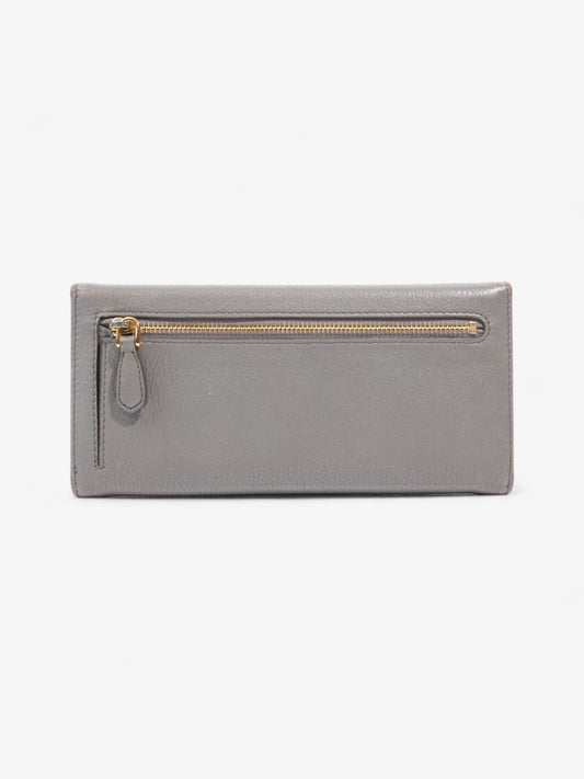 Prada Continental Wallet Grey / Gold Saffiano Leather