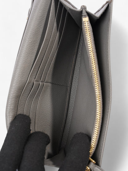 Prada Continental Wallet Grey / Gold Saffiano Leather