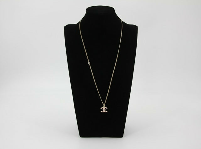 Chanel B11C Enamel Light Pink CC Adjustable Buckle Long Necklace