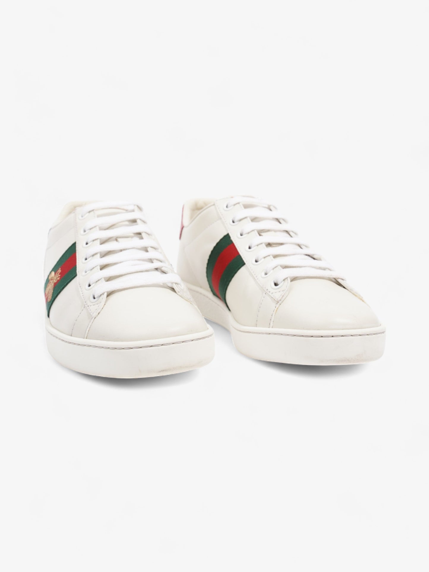 Gucci Ace Embroidered Bee Sneakers White / Green / Red Leather EU 38 UK 5