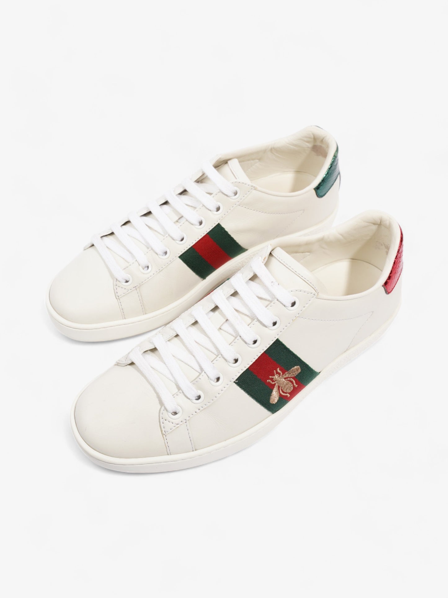 Gucci Ace Embroidered Bee Sneakers White / Green / Red Leather EU 38 UK 5