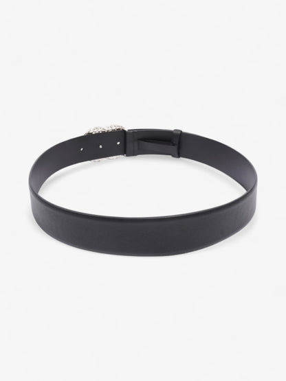 Chanel CC Crystal Belt Black / White Leather 70cm / 28"