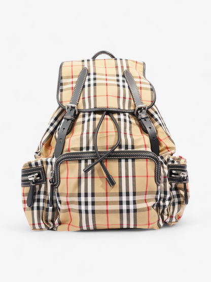 Burberry Check Backpack House Check Cotton Large