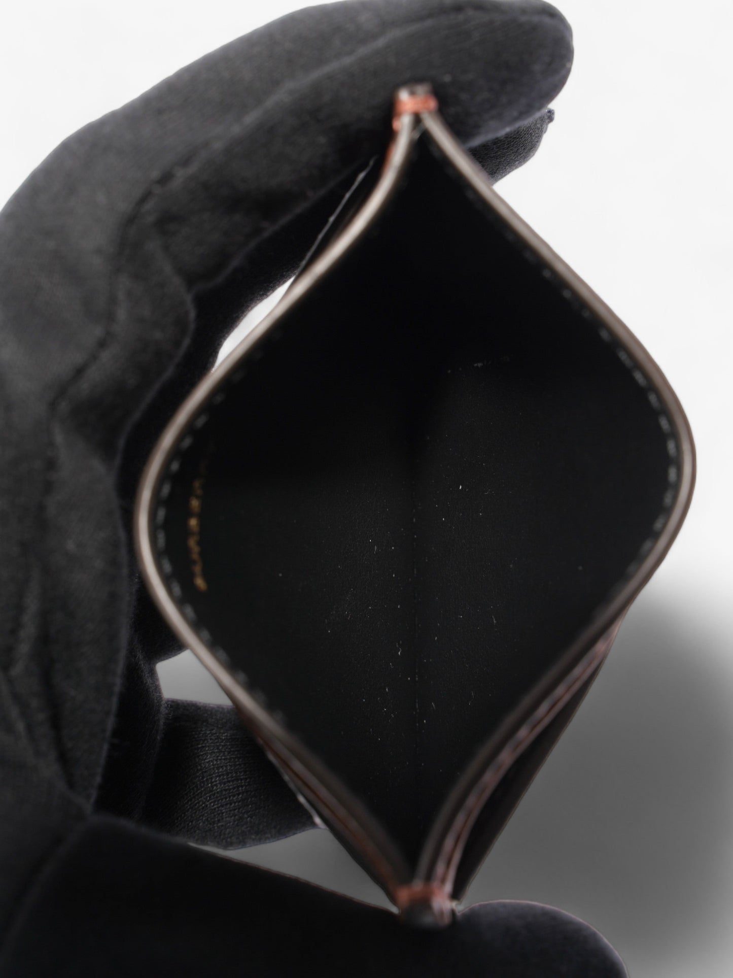 Burberry Sandon Card Case Dark Birch Brown Polyurethane