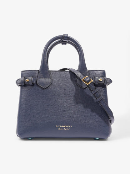 Burberry Banner Bag Ink Blue / House Check Calfskin Leather Small
