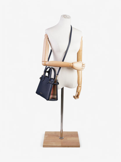Burberry Banner Bag Ink Blue / House Check Calfskin Leather Small