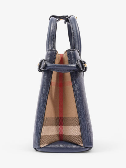 Burberry Banner Bag Ink Blue / House Check Calfskin Leather Small