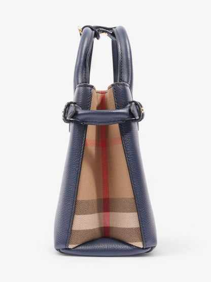 Burberry Banner Bag Ink Blue / House Check Calfskin Leather Small