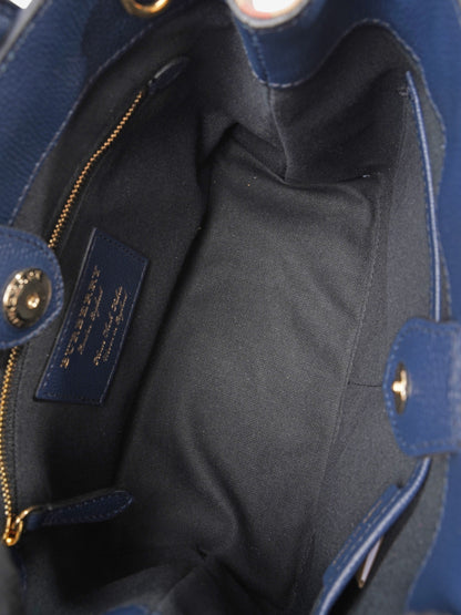 Burberry Banner Bag Ink Blue / House Check Calfskin Leather Small