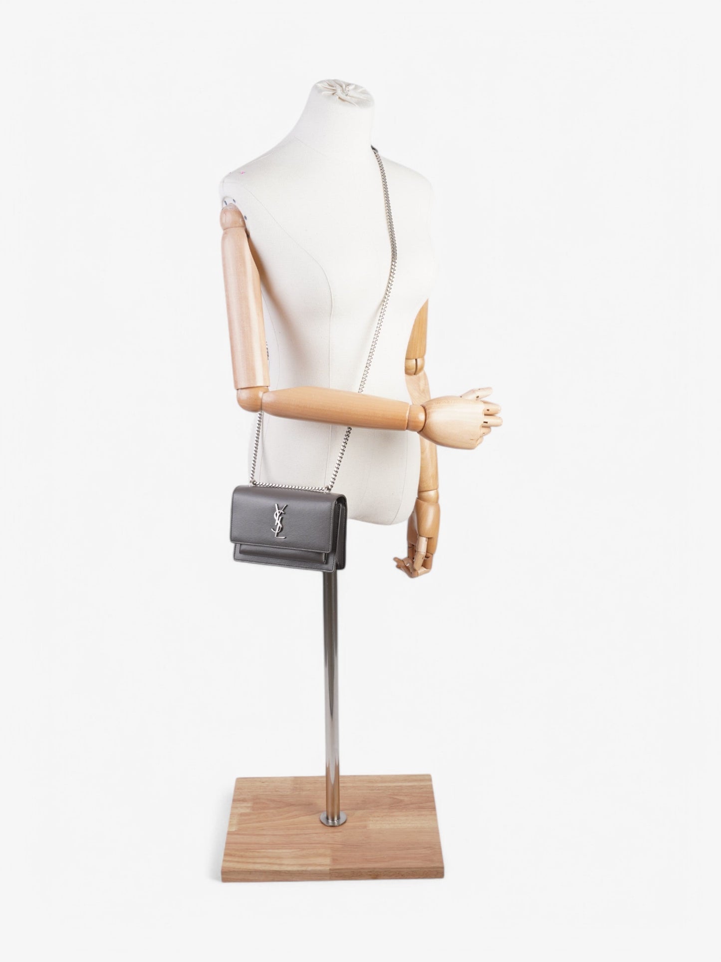 Saint Laurent Sunset Grey Leather Small