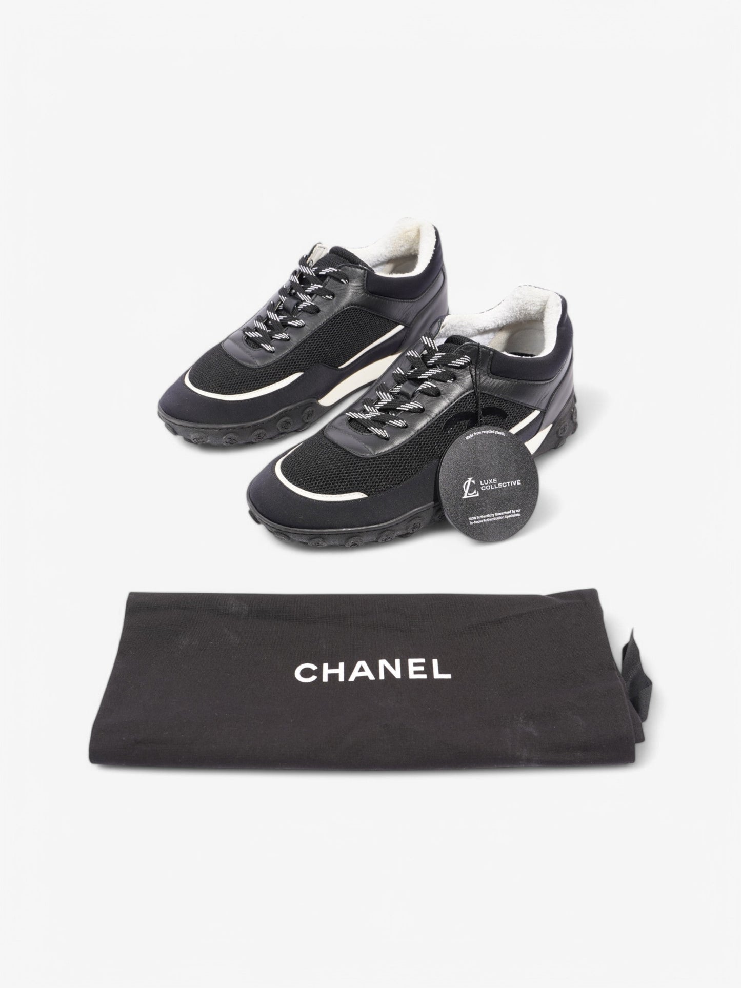 Chanel Low Top Sneaker Black / White Mesh EU 41 UK 8