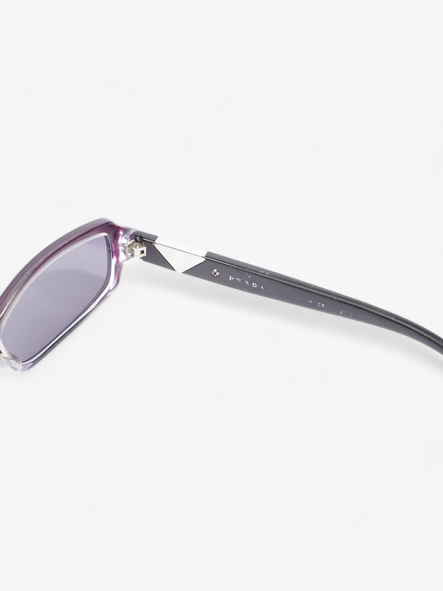 Prada Small Frame Sunglasses Black / Purple Acetate 135mm