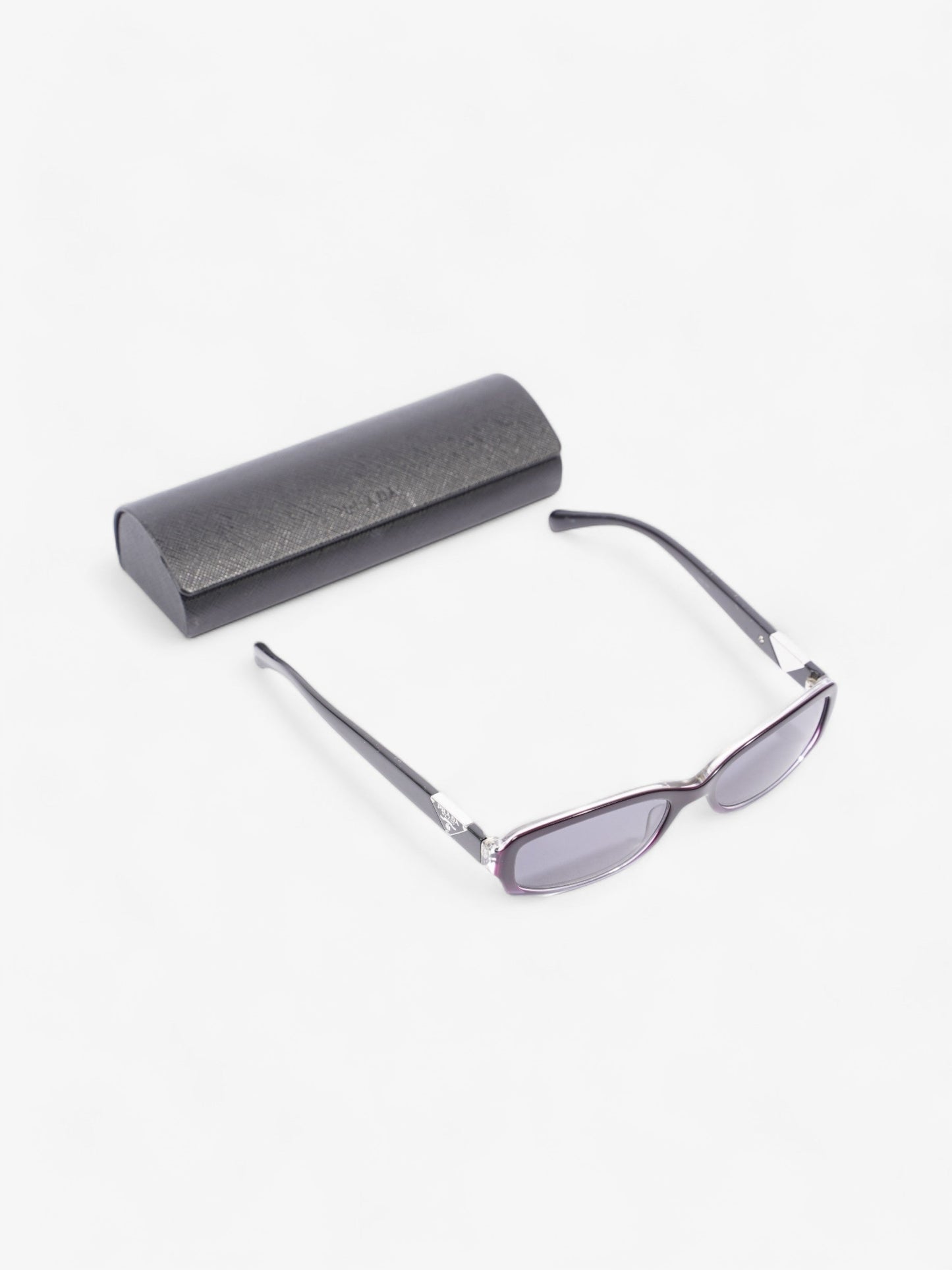 Prada Small Frame Sunglasses Black / Purple Acetate 135mm